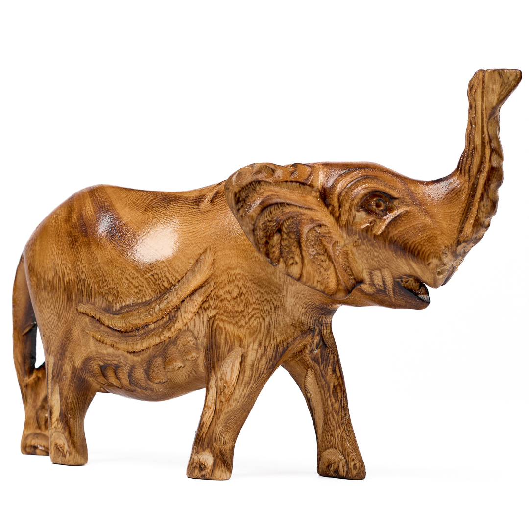 Hand-Carved Wooden Elephant