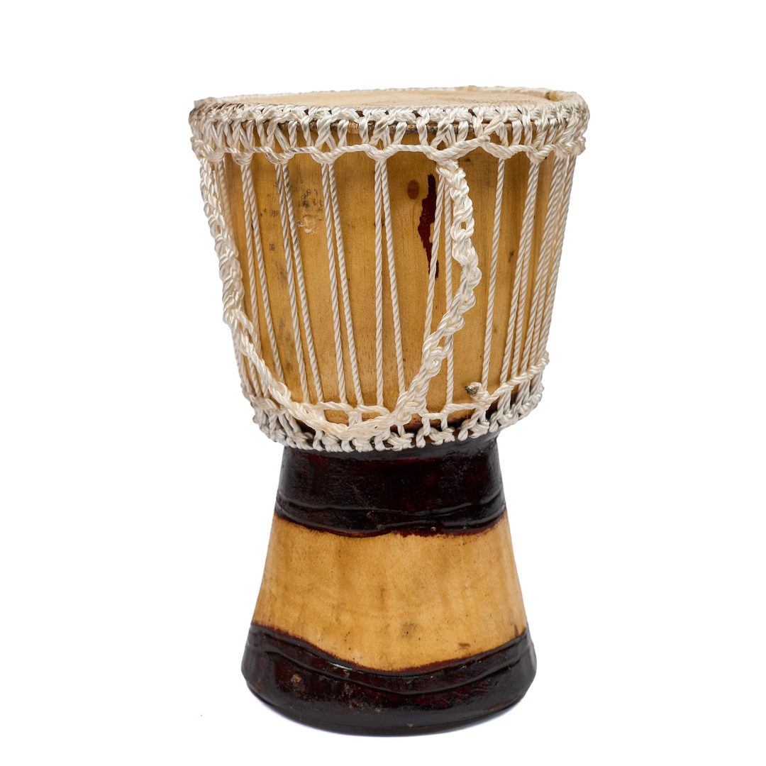 Artisan Hand-Carved Djembe Drum -Medium -Long Base
