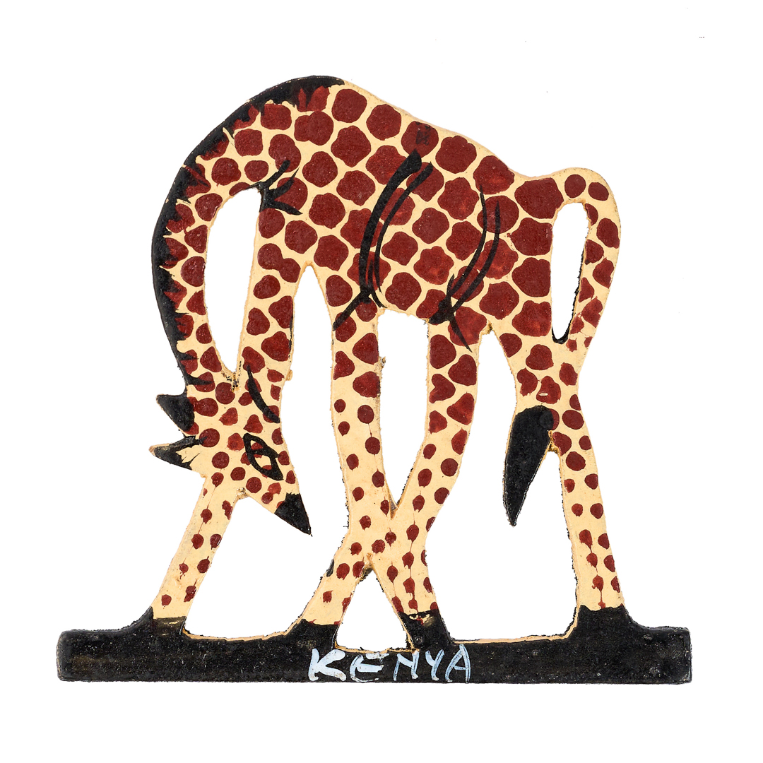 Hand-Painted Bent Giraffe Fridge Magnet