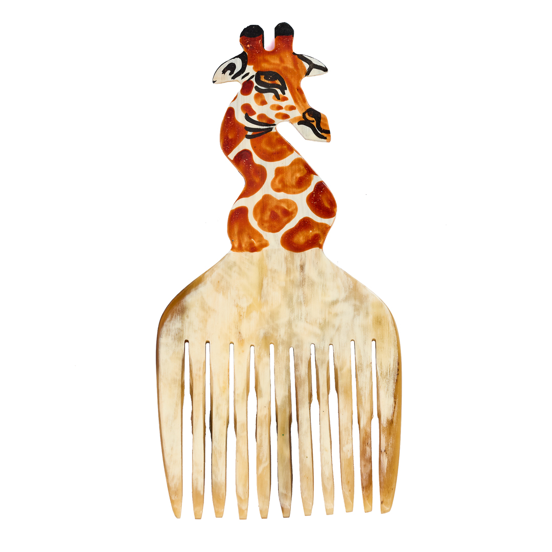 Hand-Painted Giraffe Horn Comb