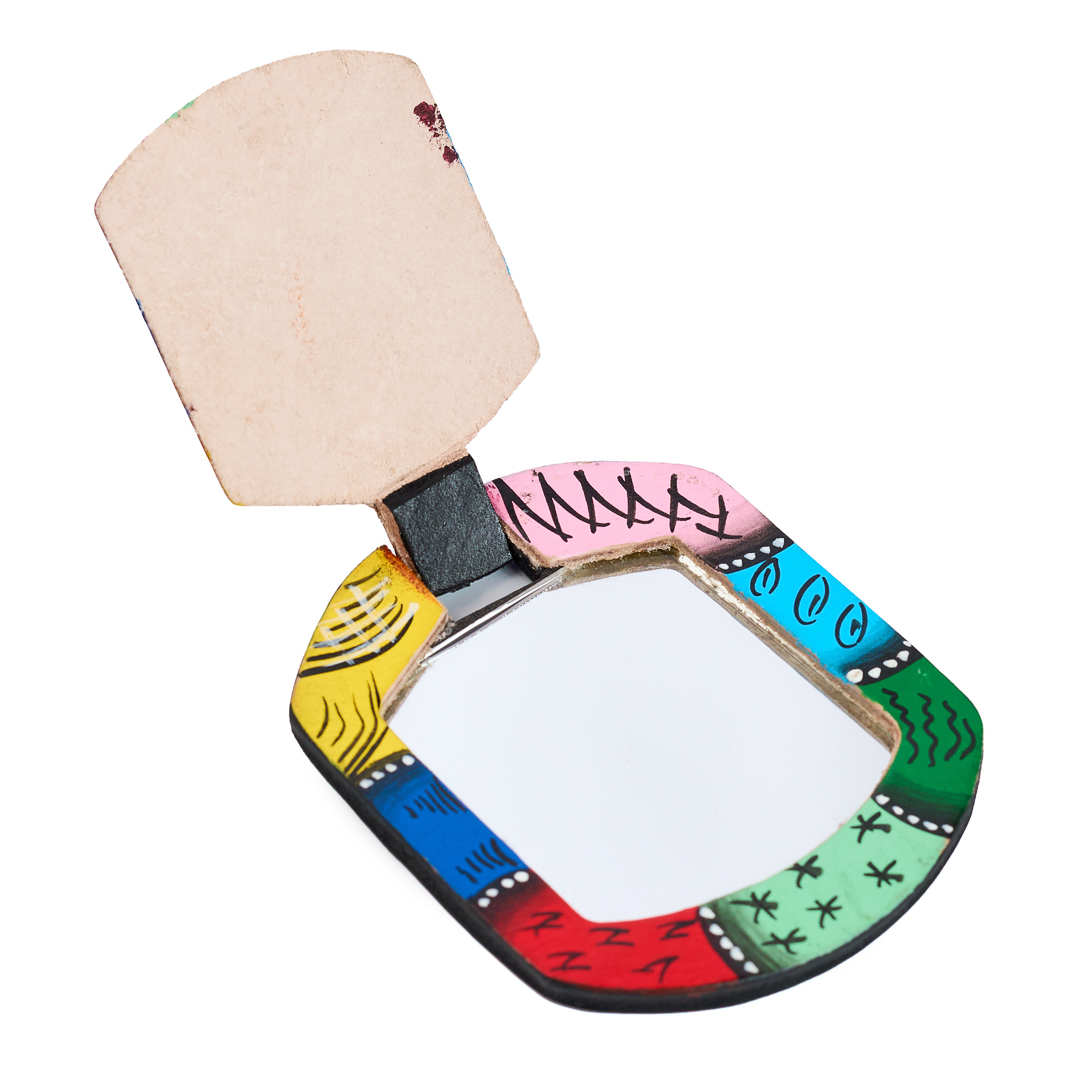 Multicolor Pop-Art Zebra Compact Mirror
