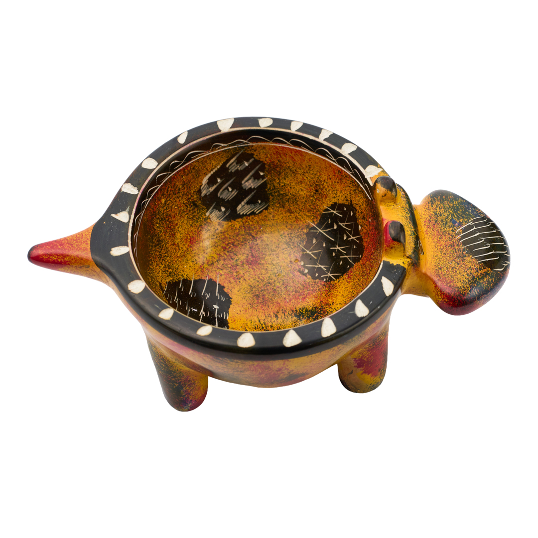 Hand-Painted "Savanna" Soapstone Hippo Bowl