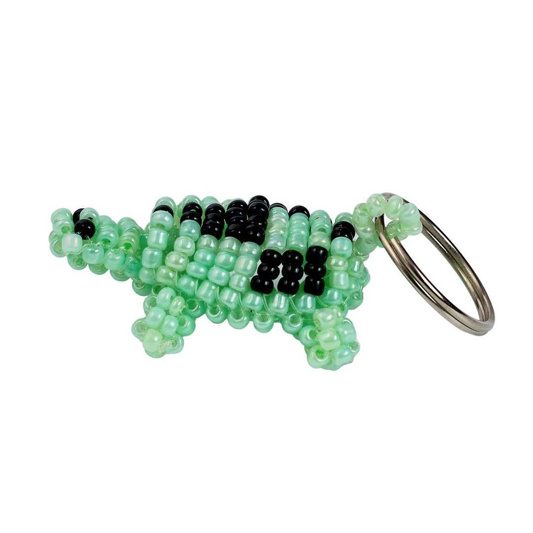 Handcrafted Beaded Crocodile Keychain
