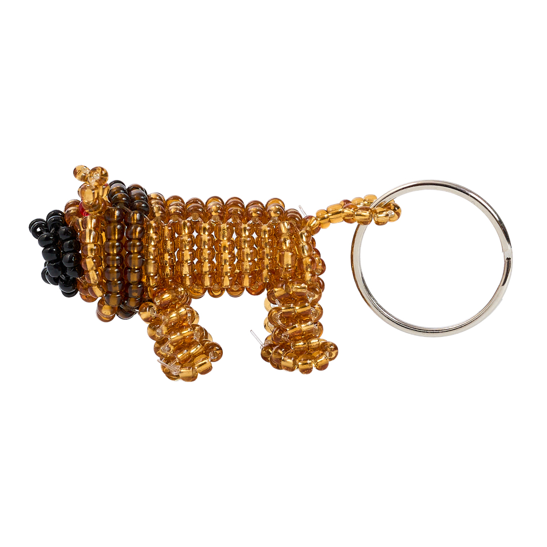 Handcrafted Beaded Lion Keychain