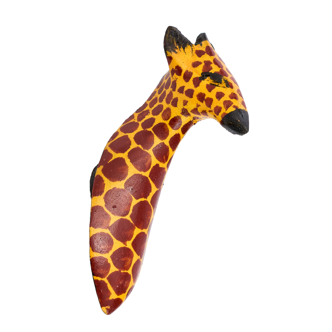 Hand-Carved Wooden Safari Giraffe Fridge Magnet