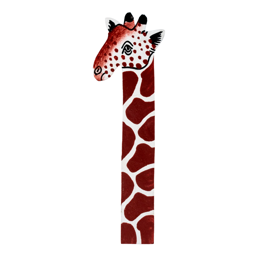 Hand-Carved Wooden Giraffe Bookmark