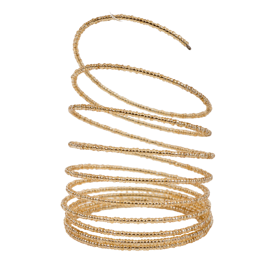 Handcrafted Maasai Beaded Gold Coil Wrap Bracelet