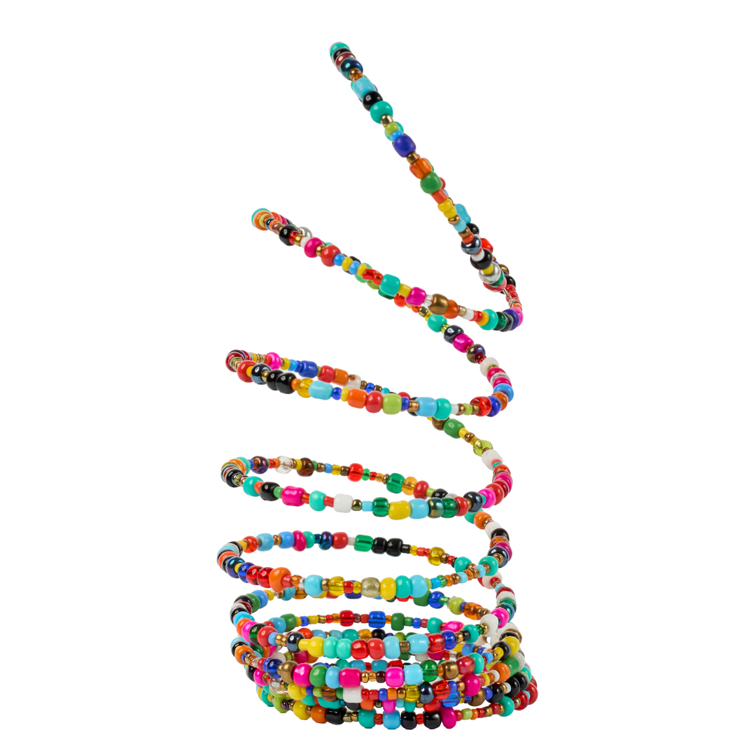 Handcrafted Maasai Beaded Coil Wrap Bracelet (Vibrant Festival)
