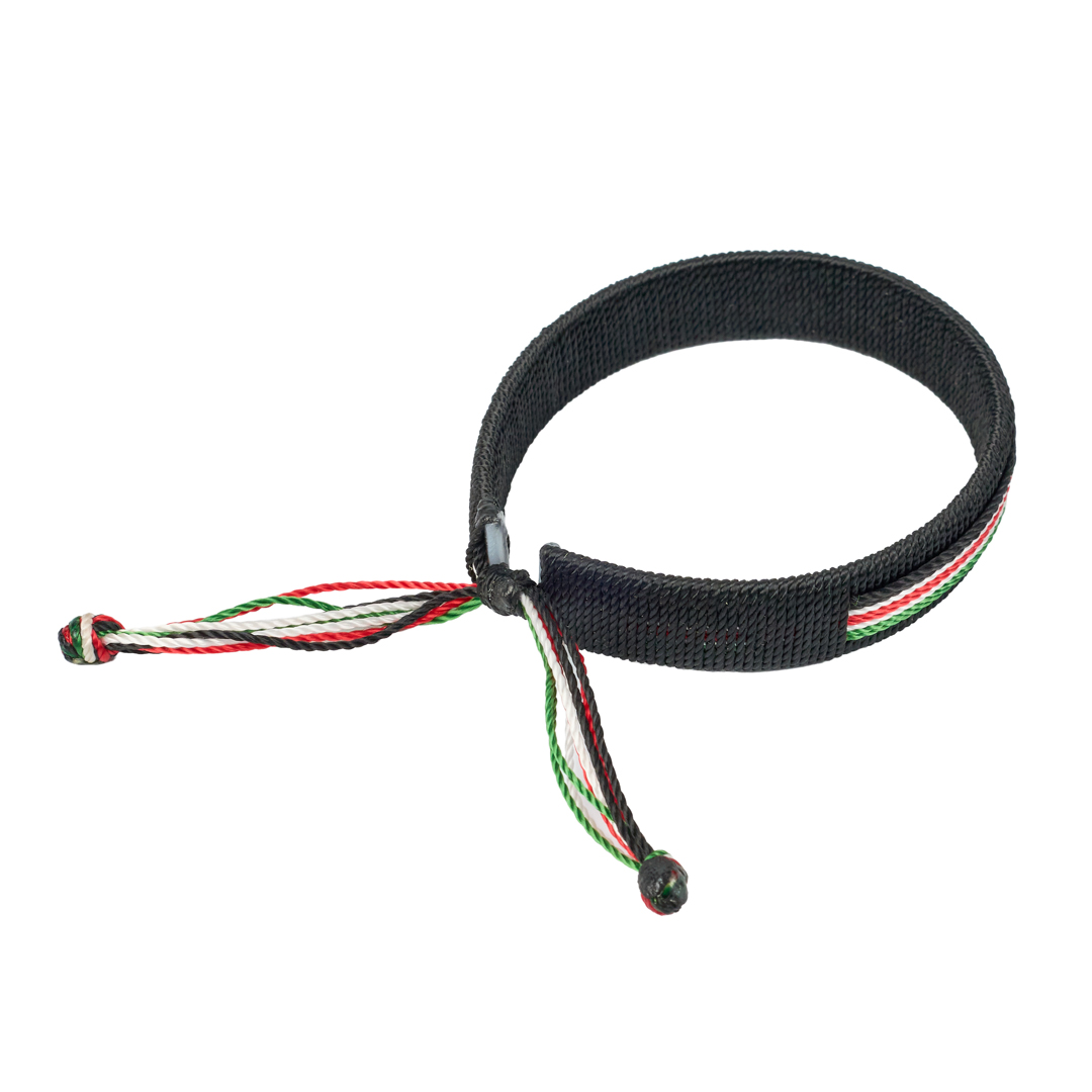 handmade African Woven Striped Bracelet with Kenyan flag colors tribal accessory