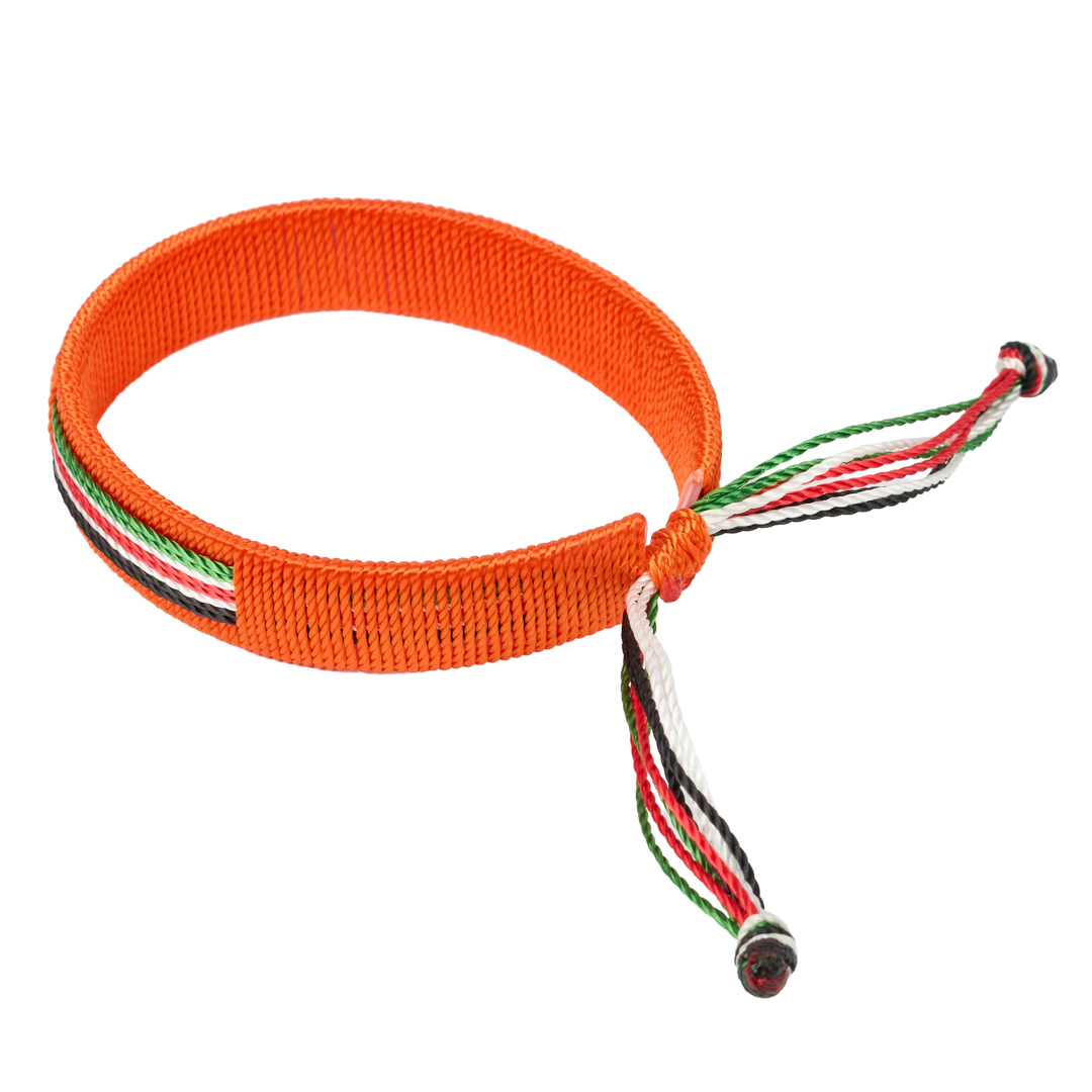 Handcrafted Kenyan Flag Woven Bracelet (Vibrant Orange)