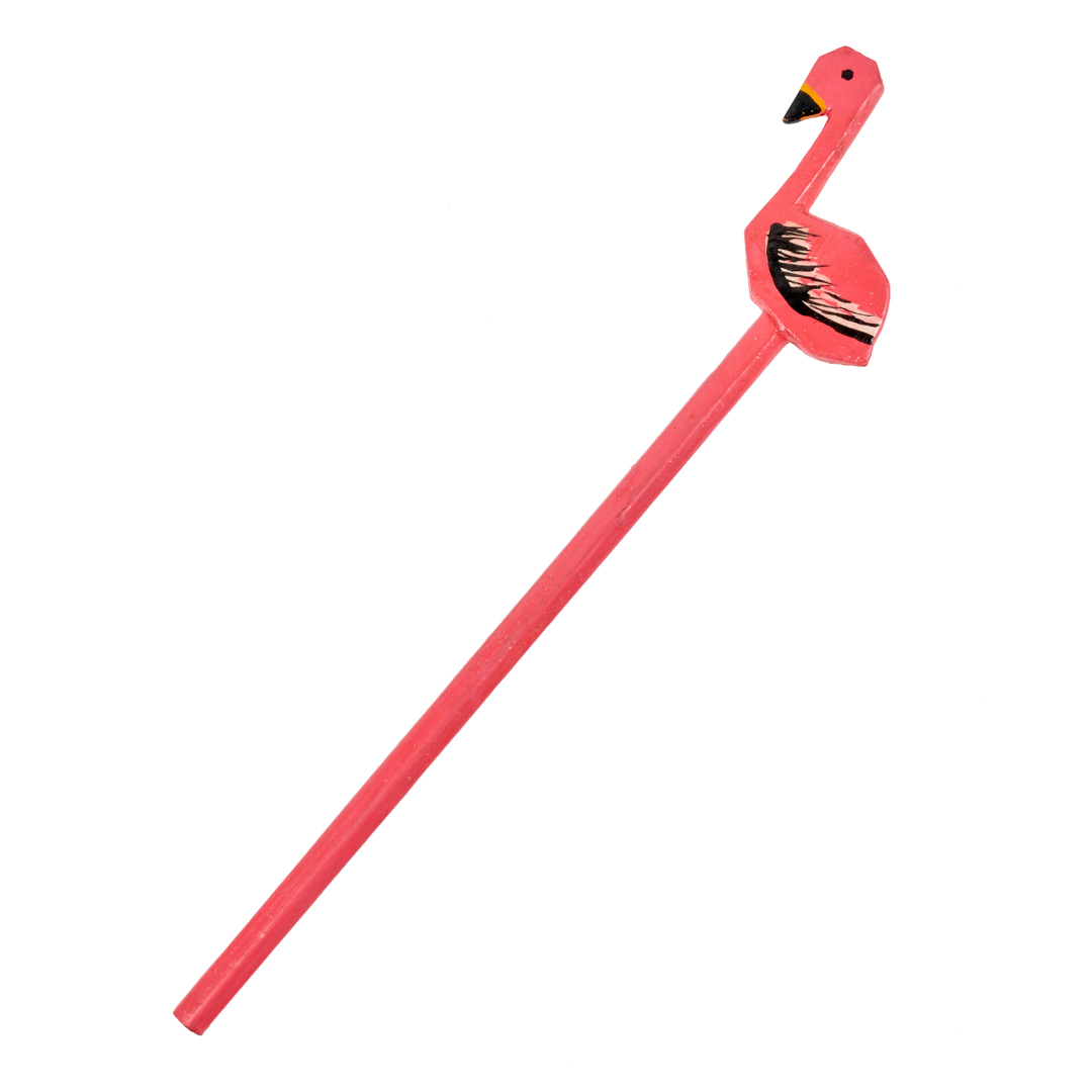 Hand-painted Wooden Safari Animal Pen-Pink Flamingo, art gift, school event zoo