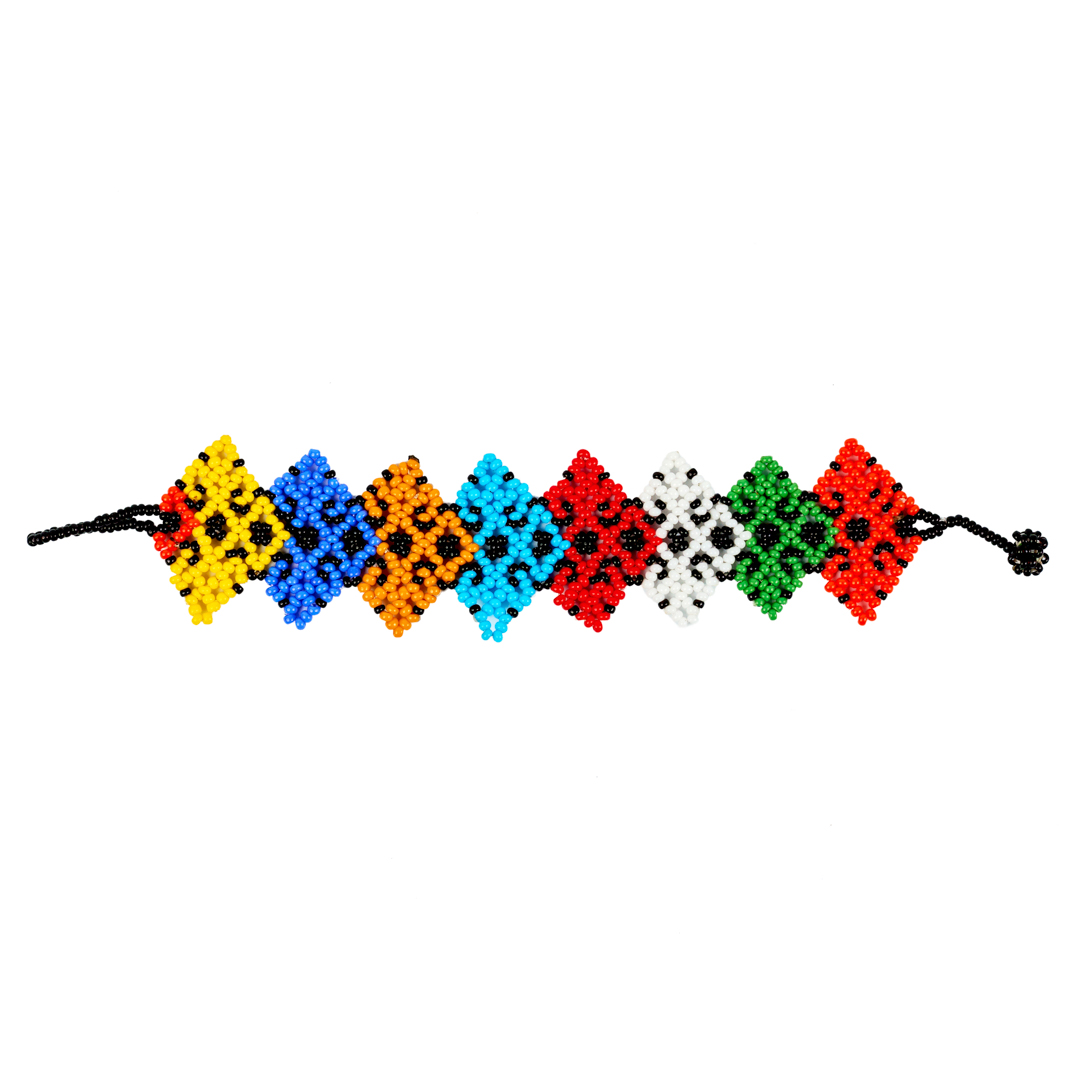 hand woven star shape multi color seed beads bracelet, pattern design, Miyuki bracelet(Rainbow spectrum)