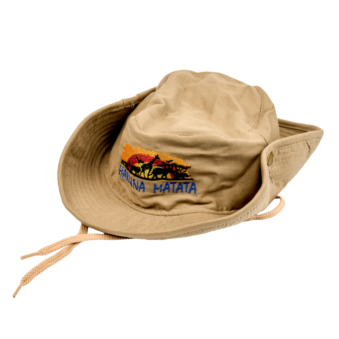 Embroidered Safari Bucket Hat ( unisex Hakuna Matata Sunset)