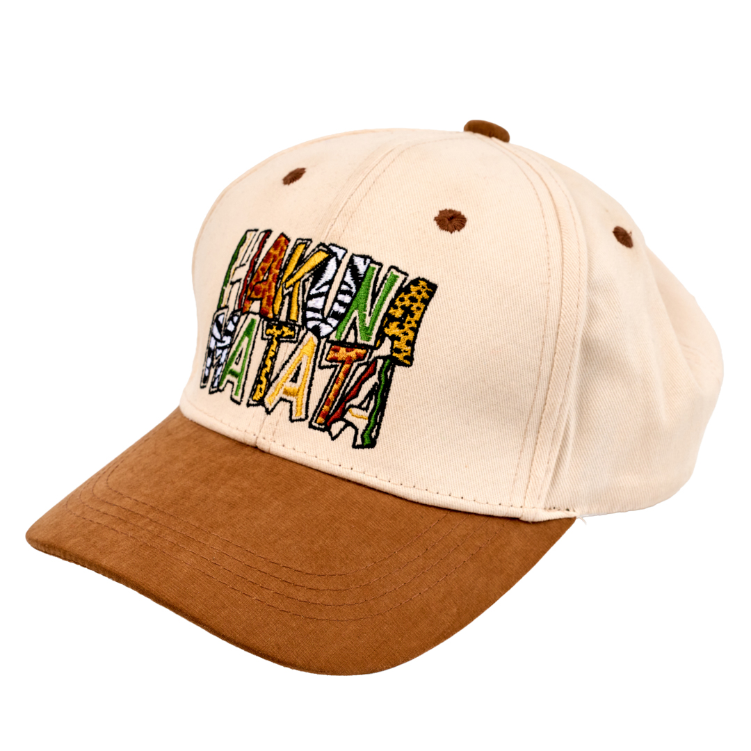 Embroidered Two-Tone Baseball Cap (Animal Print Hakuna Matata)
