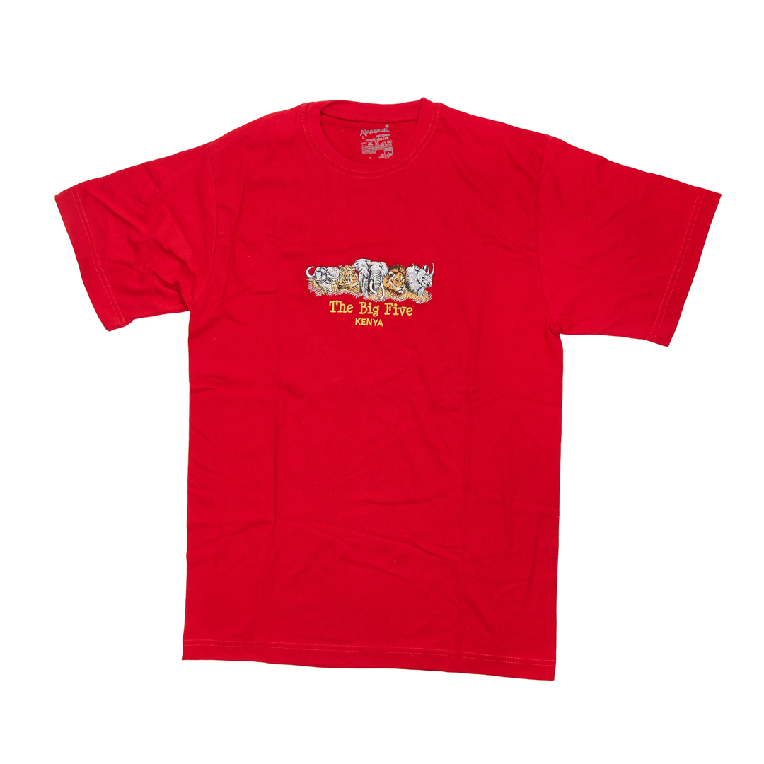 Kenyan Pride Big Five Lands Crimson Tee