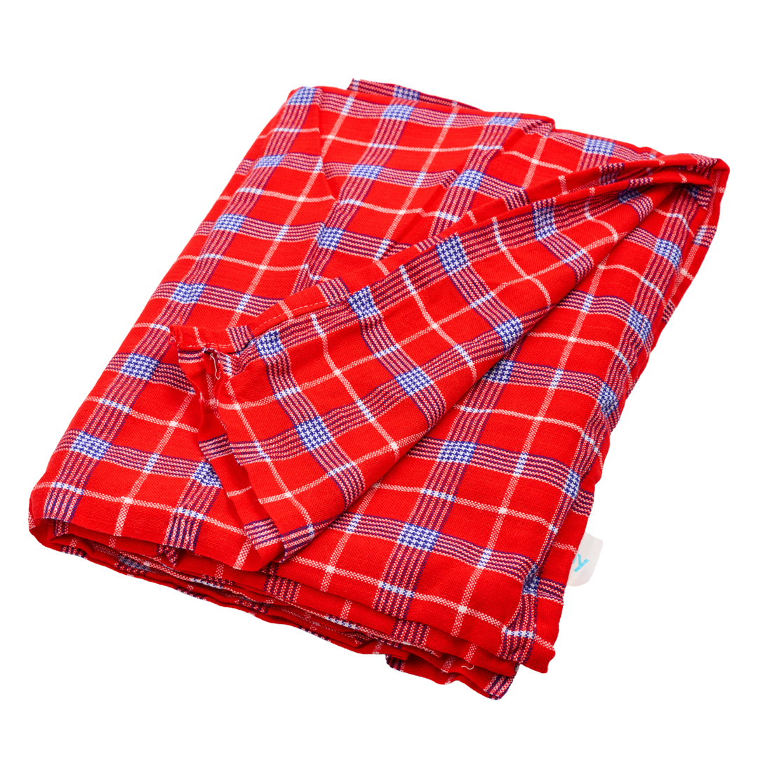 Hand-made Maasai Shukas with light Fleece/winter shukas/summer beach shukas( Mara Sunrise Vermilion Shuka)