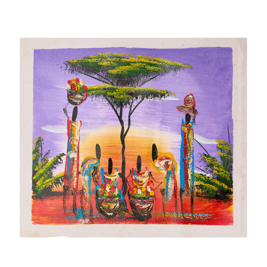 African women Canvas Print: Colorful serengeti women Wall Art chasing sunset