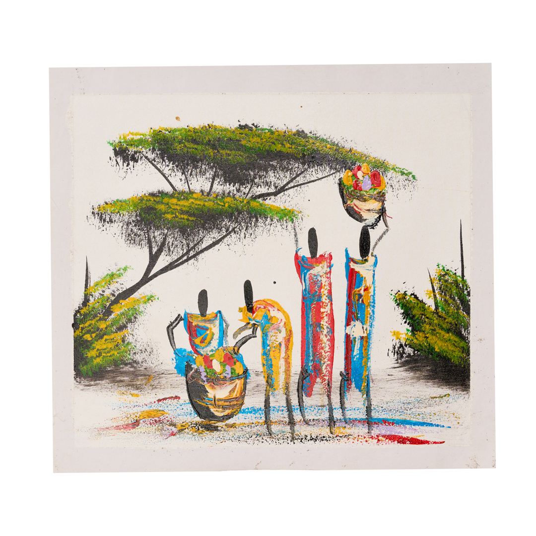 African women Canvas Print; Coloful Rift Valley women Sunrise Vermilion