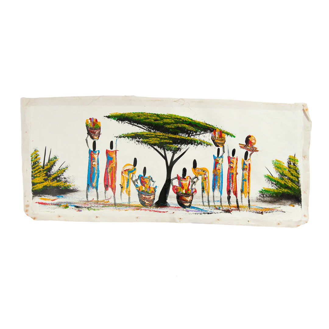 African women Canvas Print; Coloful handworking Rift Valley women Sunrise Vermilion