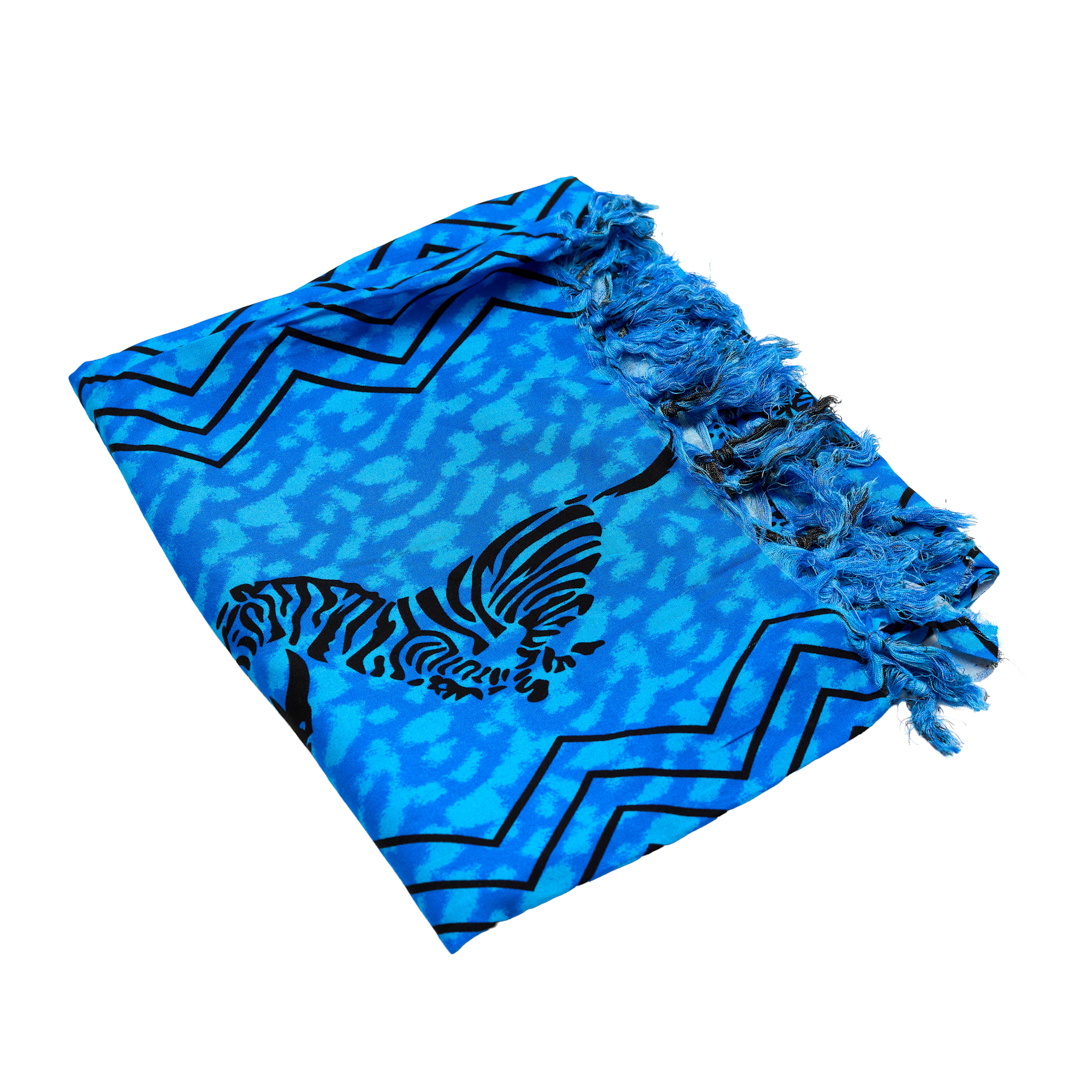 African Turquoise Labyrinth Wildlife Sarong (Zebra Fold Leso)