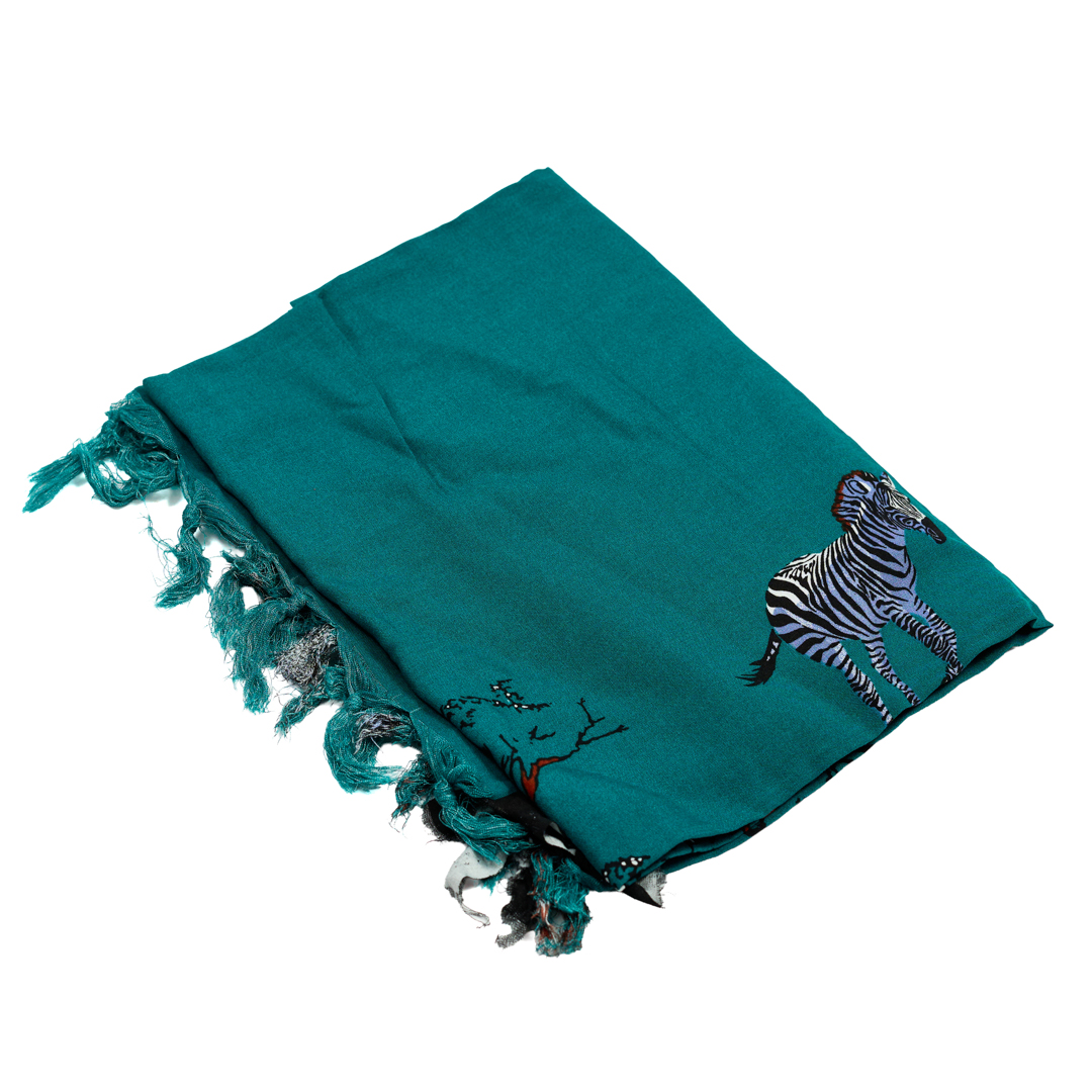 African Teal Savanna Zebra Sarong (leso)