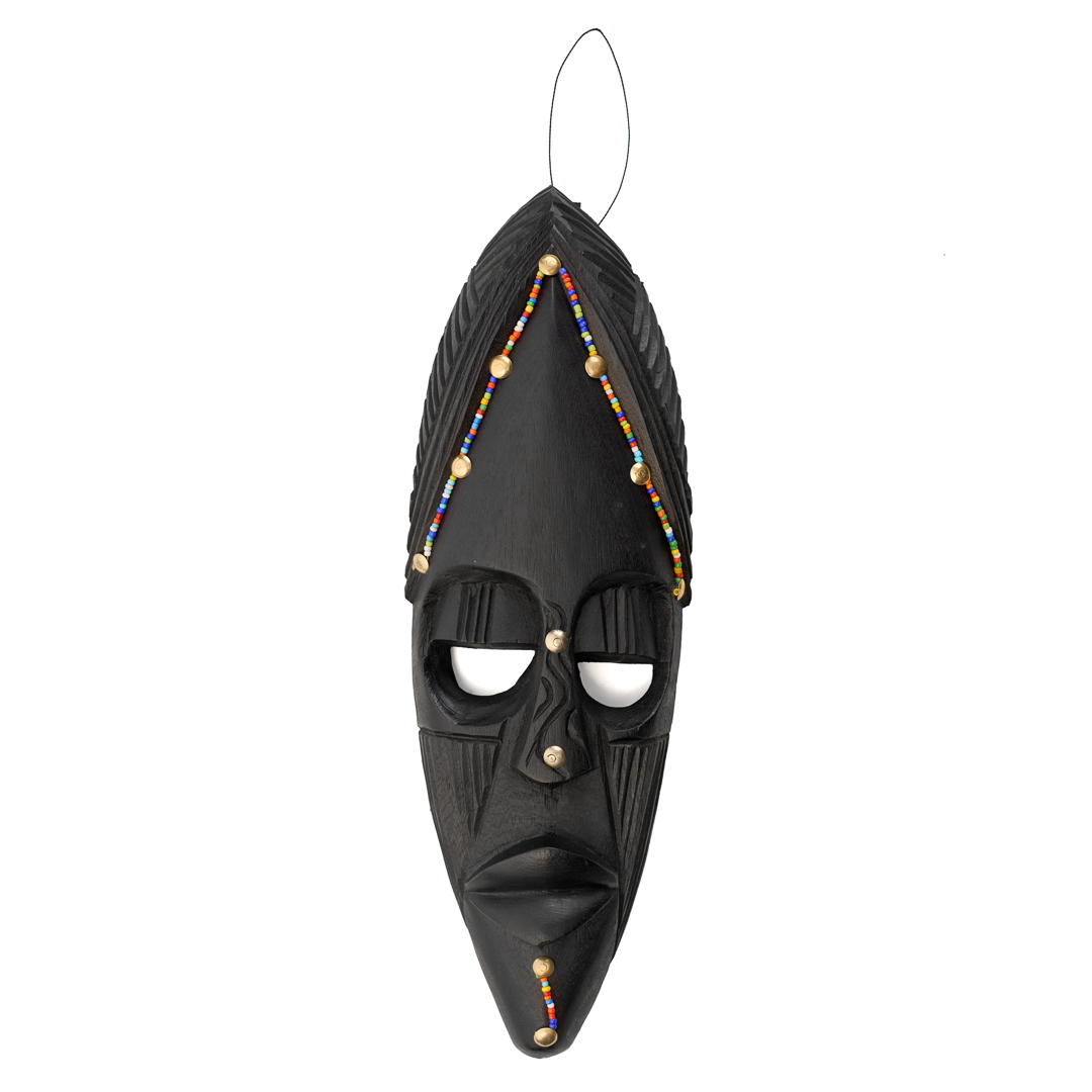 Maasai Heritage Mosquito Hand-Carved Wooden Mask- Small - 8 Inches
