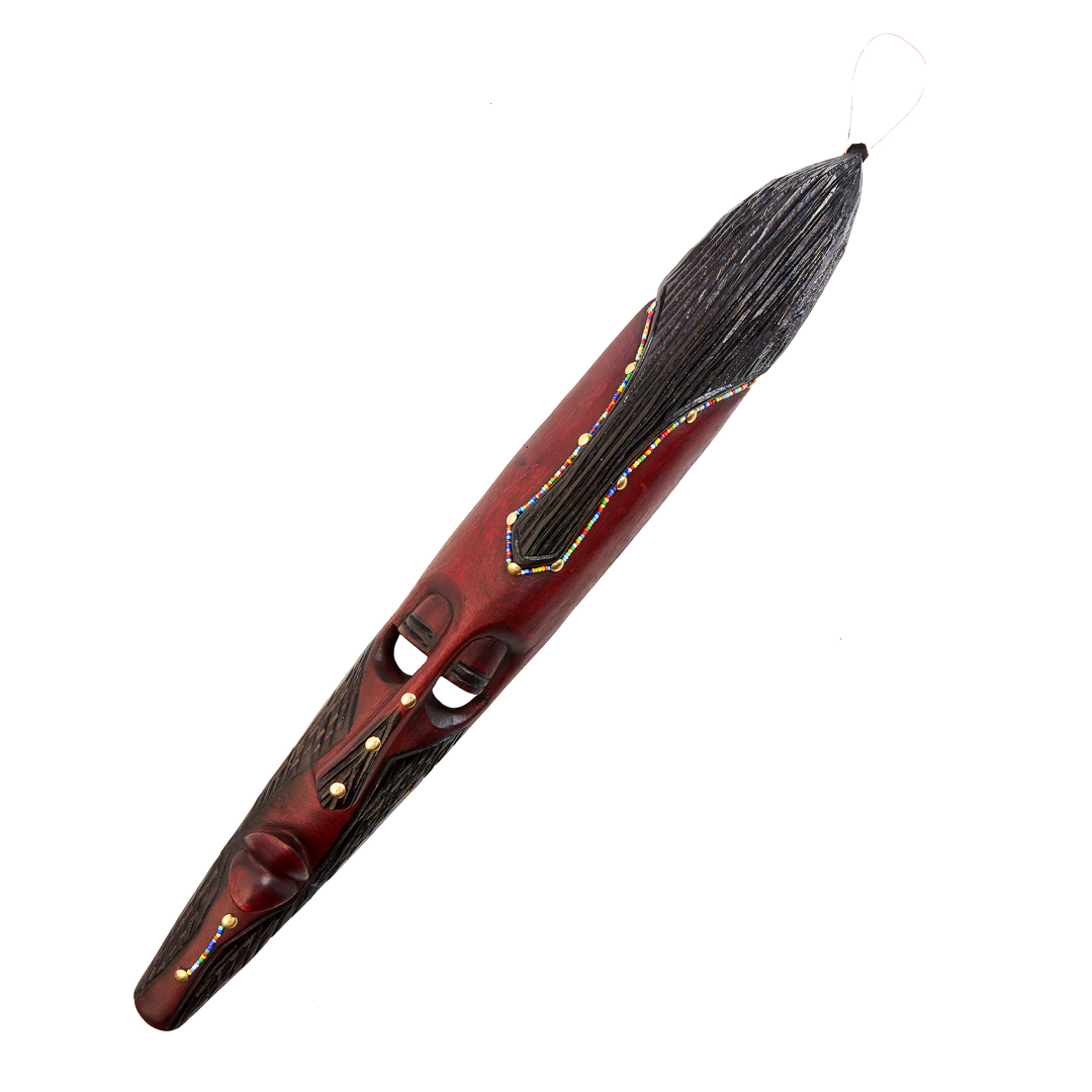 Maasai Heritage Mosquito Hand-Carved Wooden Mask- Large - 18 Inches