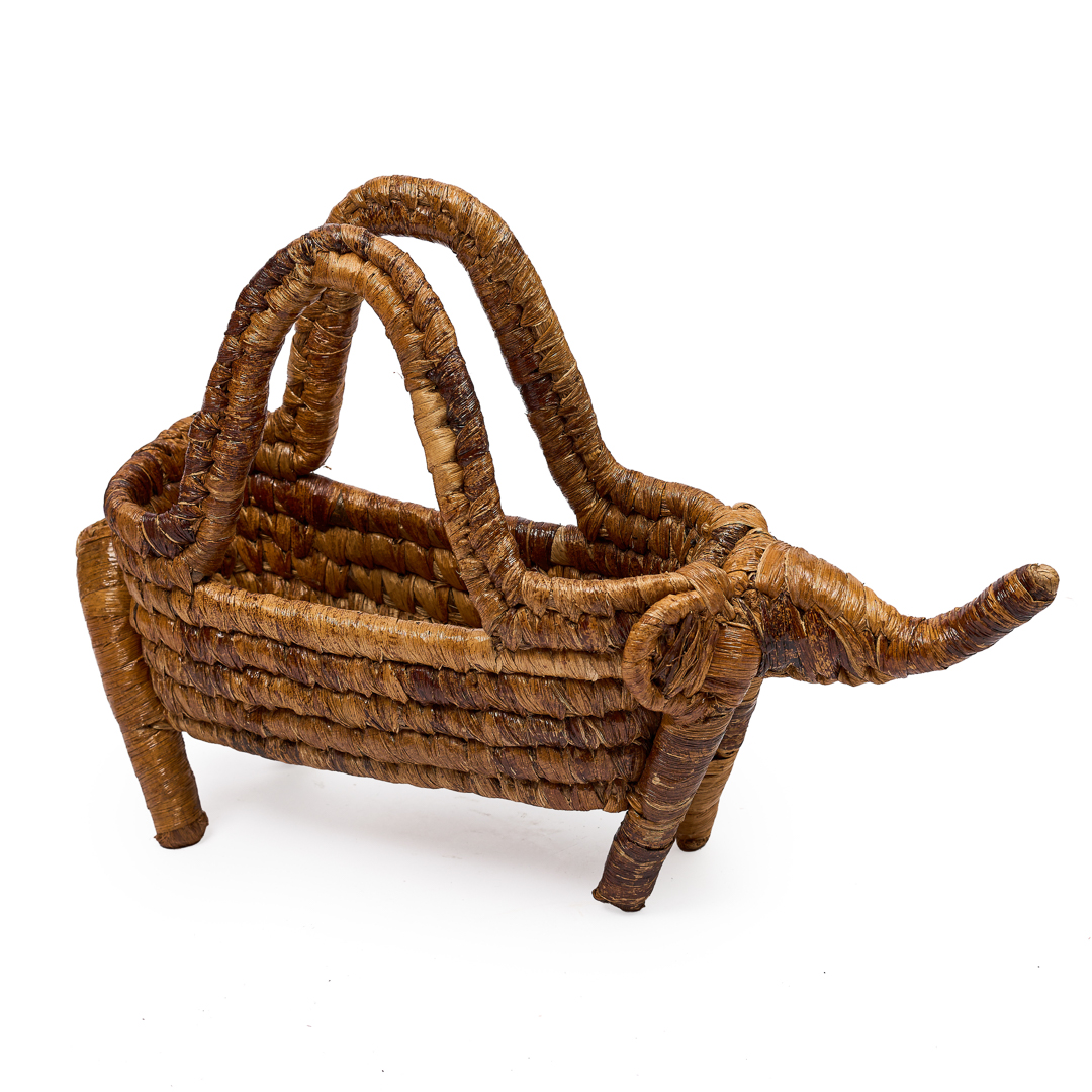 Handwoven Artisan Banana Fiber Giraffe storage(wine) Basket