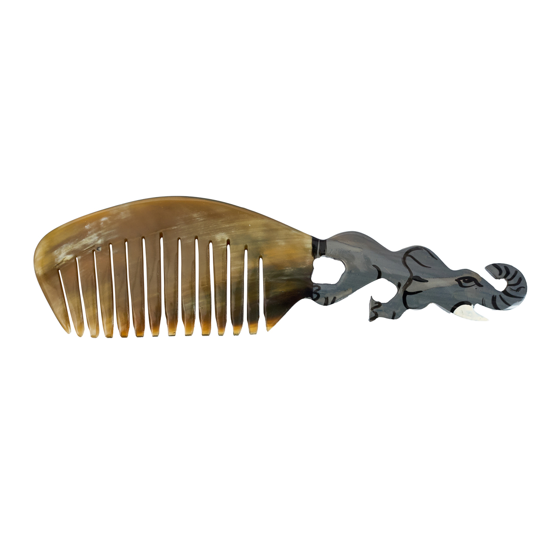 Hand-Painted Elephant Horn Comb