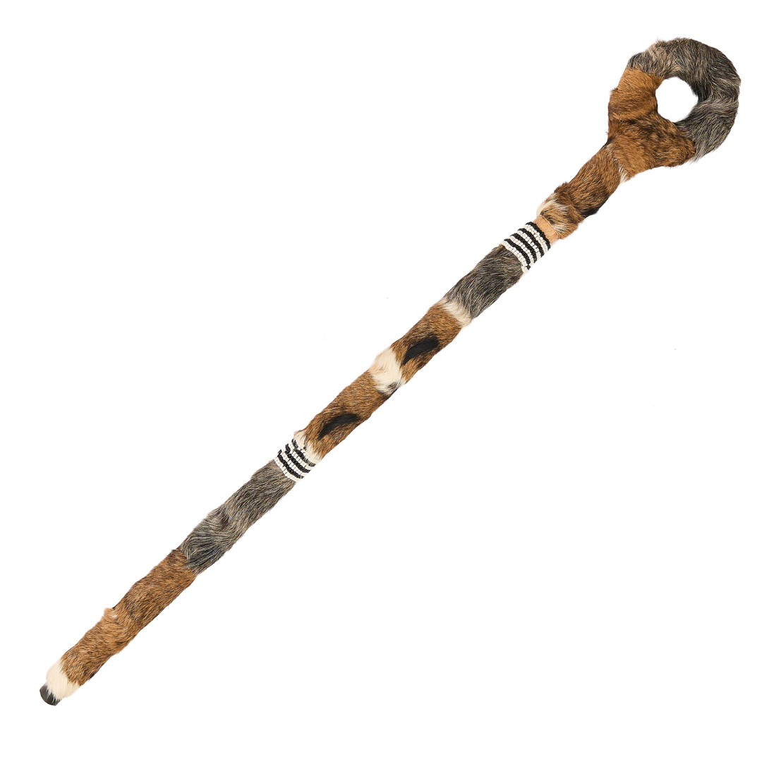 Traditional fur Wrapped Maasai Elder Walking Stick
