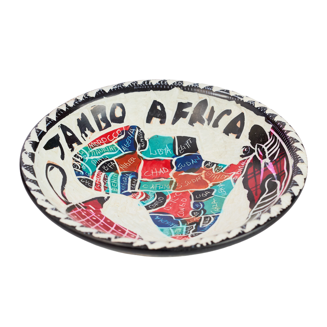 "Jambo Africa" Hand-Etched Soapstone Homestead Display Plate