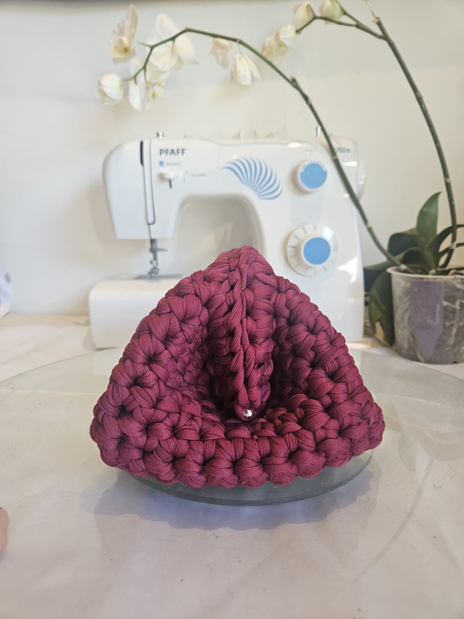 Pochette de maquillage en crochet – Bordeaux élégant photo 5