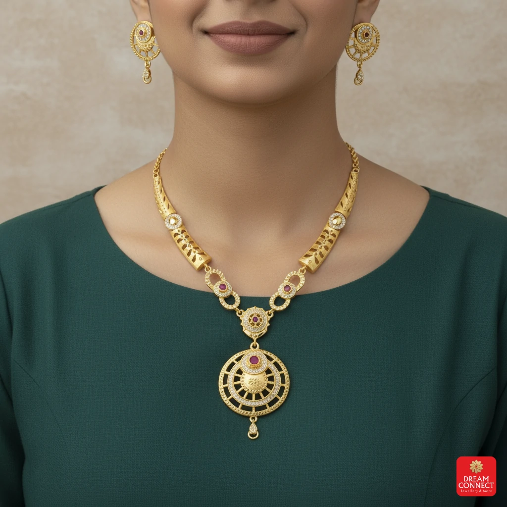 Gold Plated Necklace Set (SNS 12)