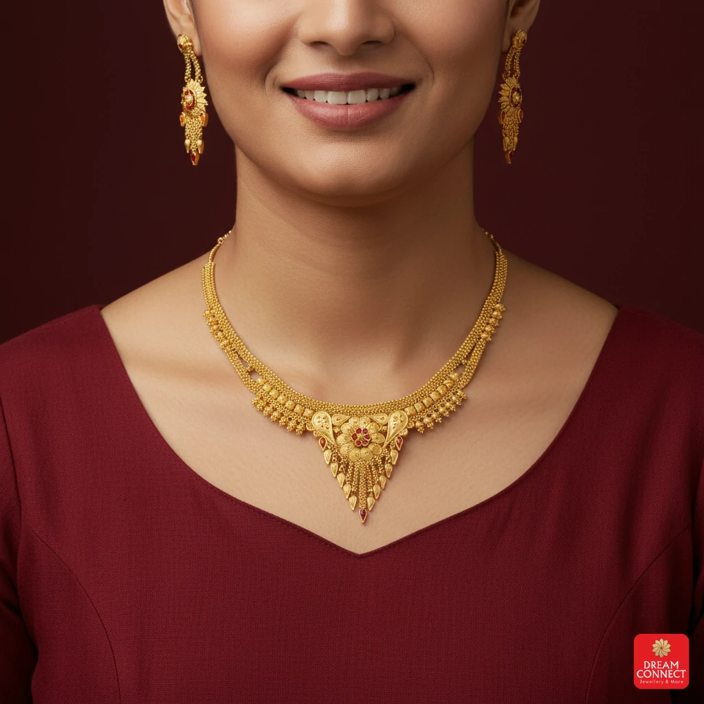 Gold Plated Necklace Set (SNS 08)