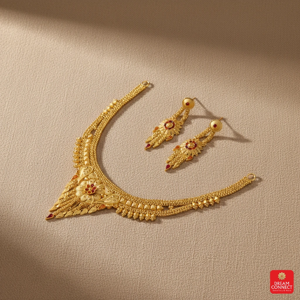 Gold Plated Necklace Set (SNS 08)