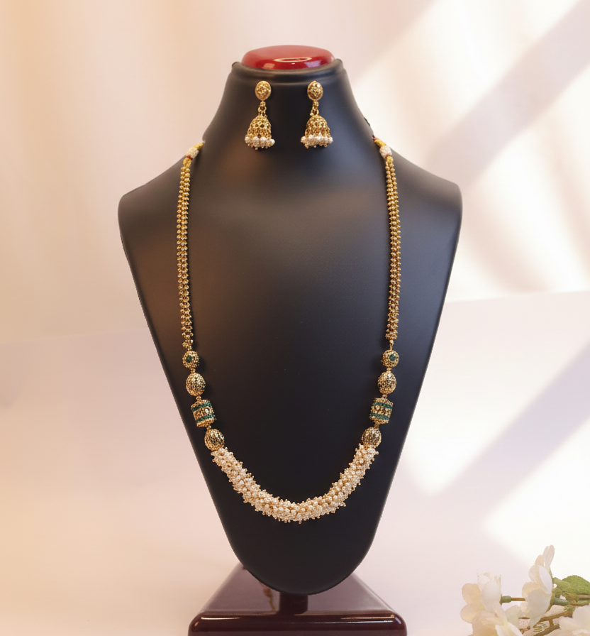 Rajwadi jewellery long set B1212ERJBO4 