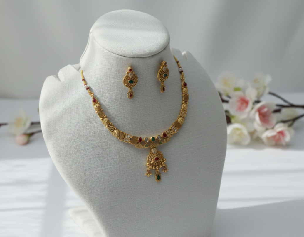 Rajwadi Choker Necklace B2212ERJN04