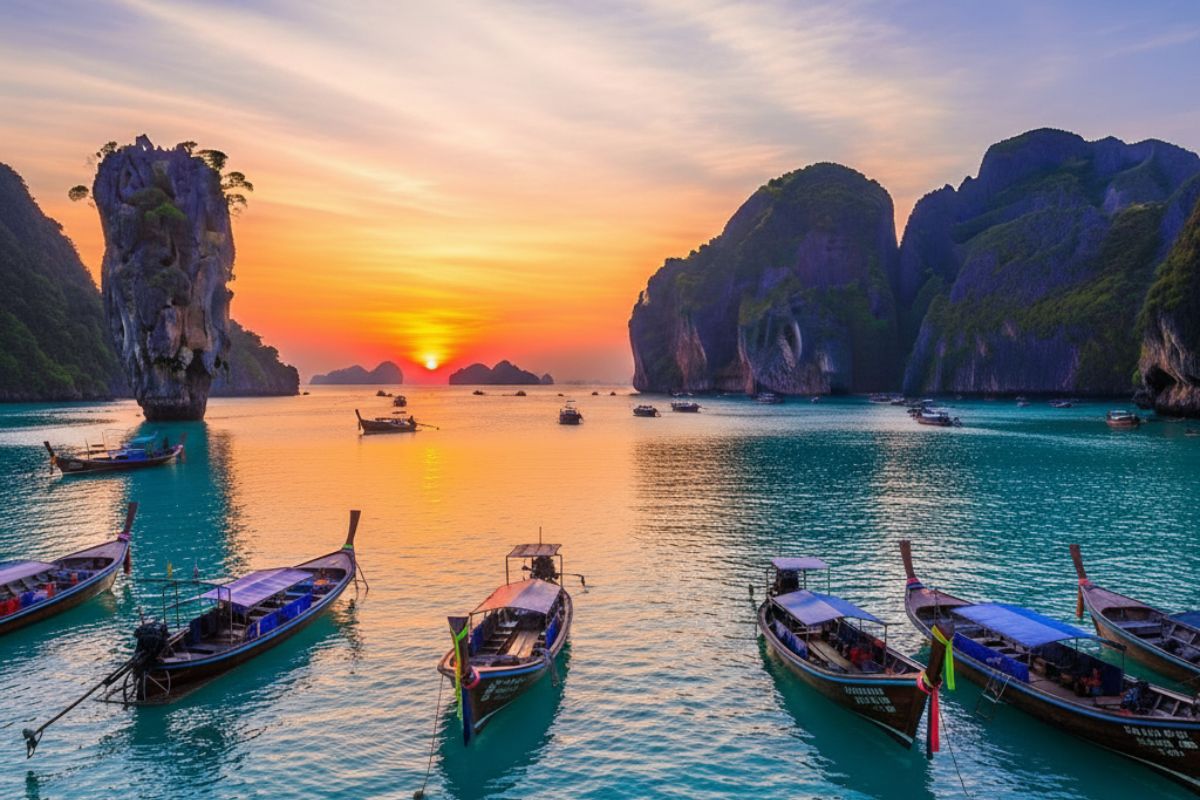 เกาะพีพีตอนพระอาทิตย์ตก