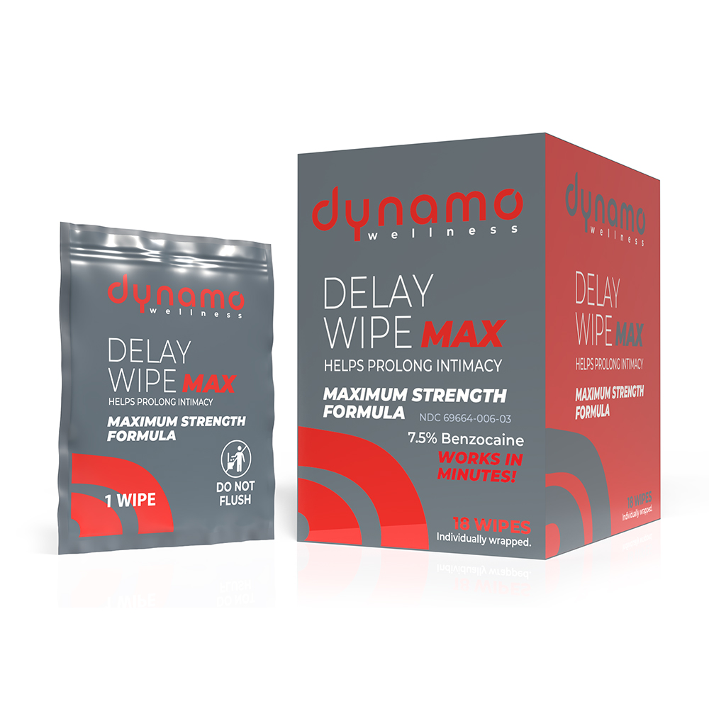 SCDWDW07-18<br> Dynamo Wellness Maximum Delay Wipes<br> 18 Pack