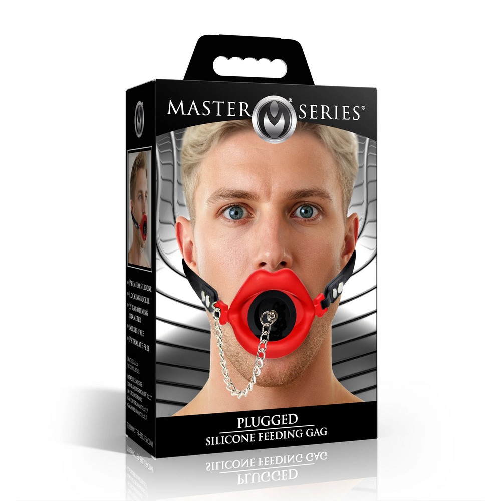 XR-AH980R<br> Plugged Feeding Gag<br> Red