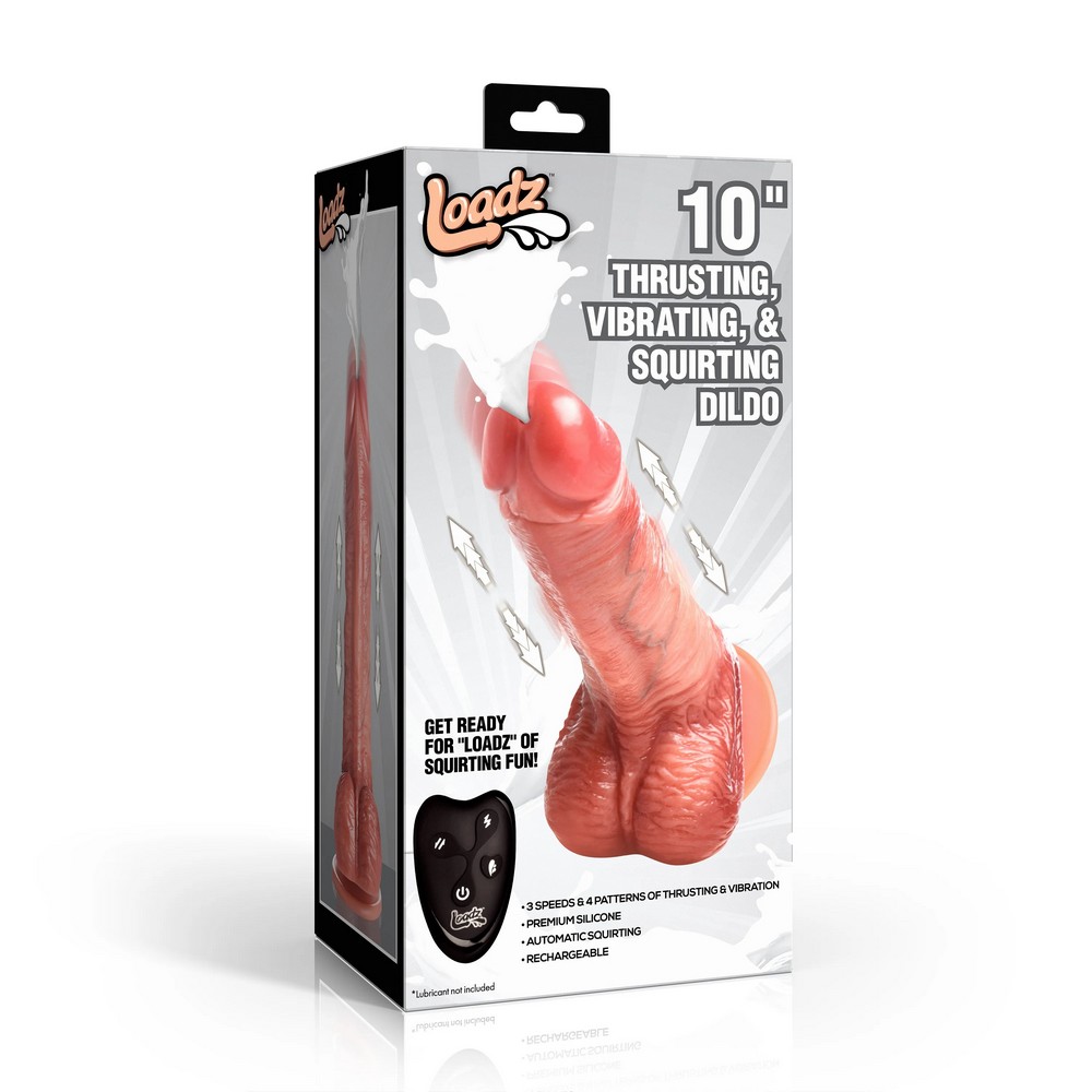 XR-AH924<br> 10" Thrusting, Vibrating & Squirting Dildo