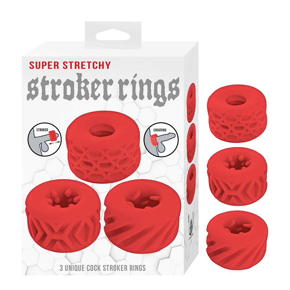 N3350-1<br> Super Stretchy Stroker Rings<br> Red