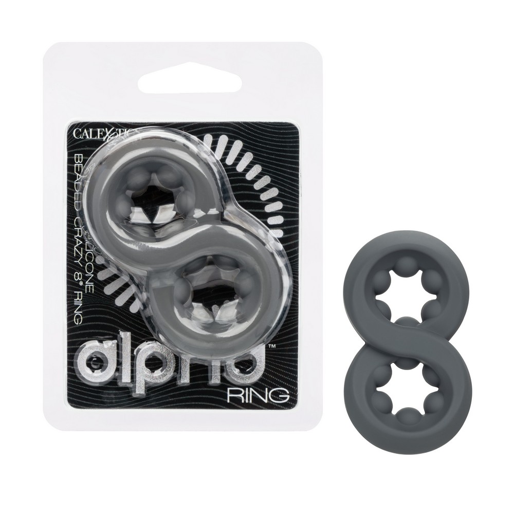 SE1491-07-2<br> Alpha Liquid Silicone<br> Beaded Crazy 8 Ring