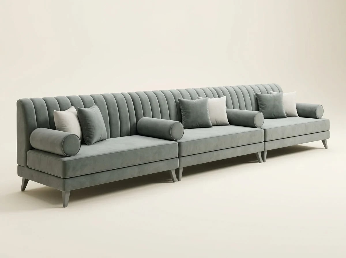 Modern Channel-Tufted Modular Majlis Sofa