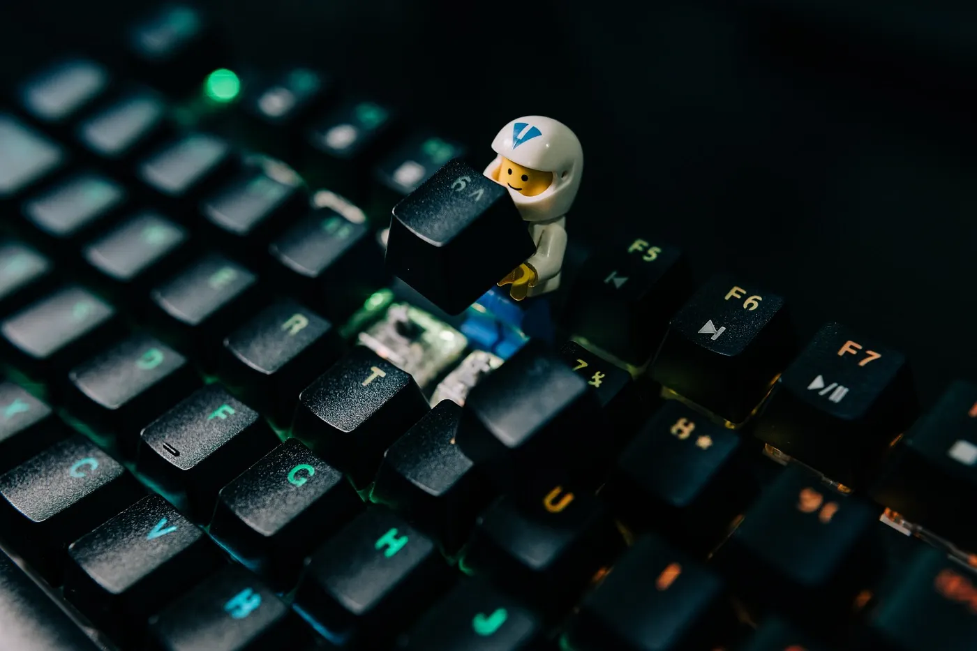 Keyboard lit with robot