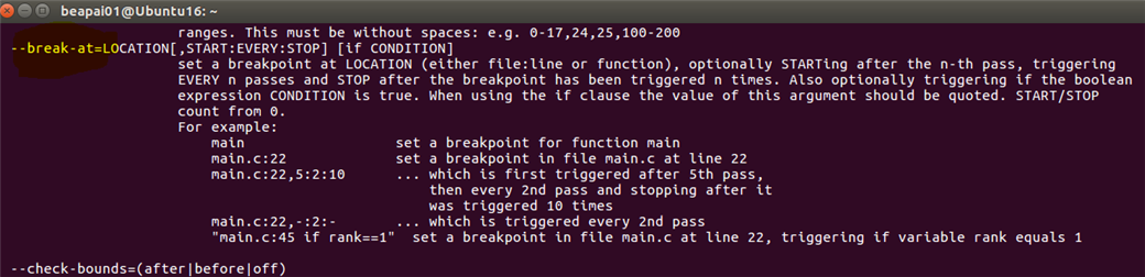 command line basics breakpoints 2