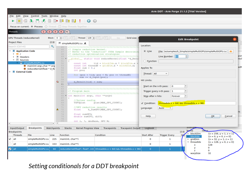 Configurable breakpoints