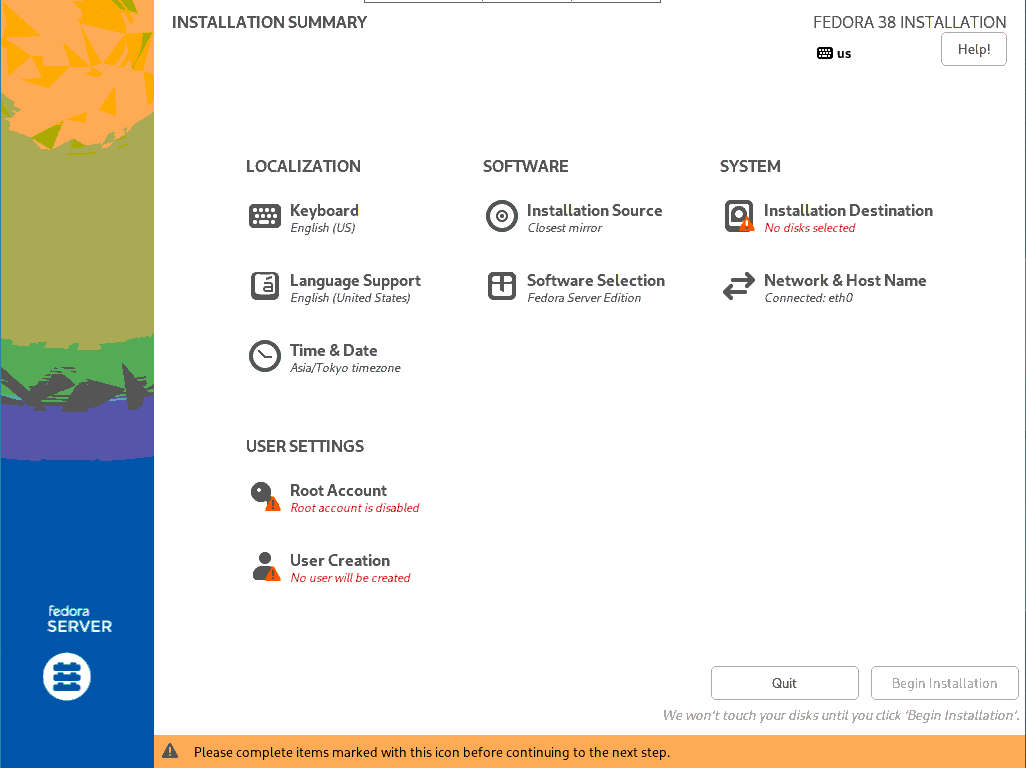 VNC Fedora Installation