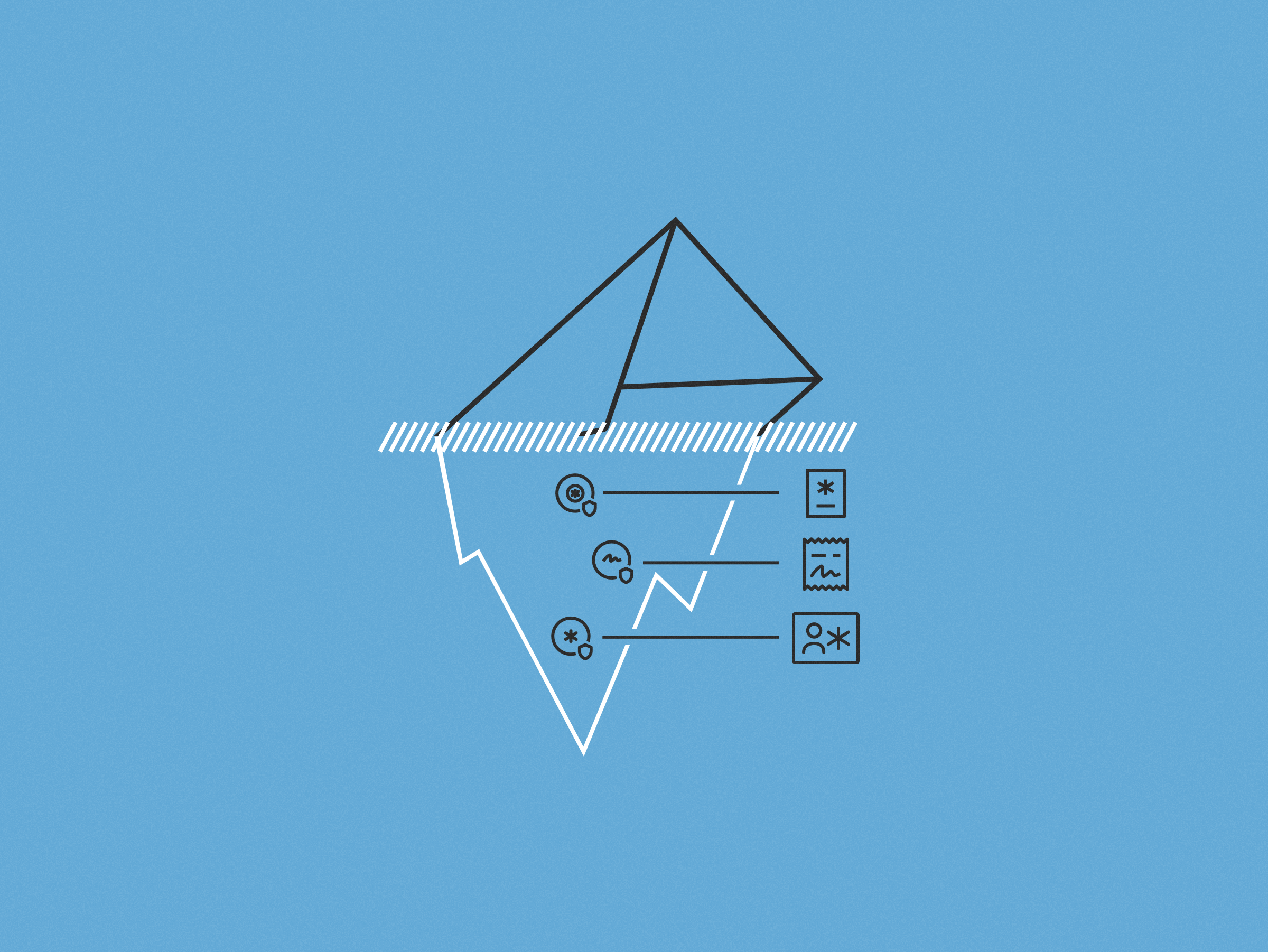 Illustration of an email iceberg with data hidden below