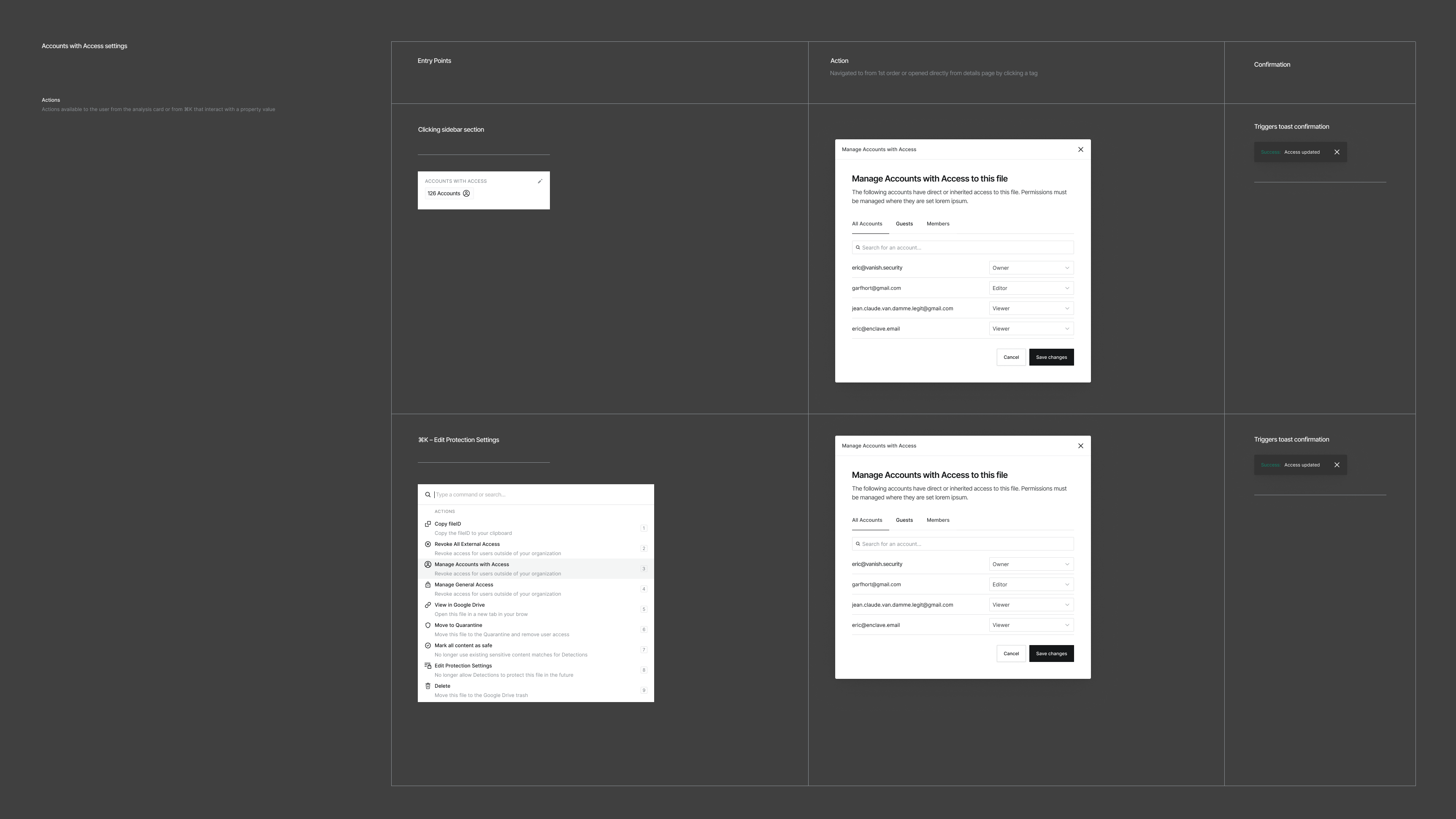 File actions and command menu spec
